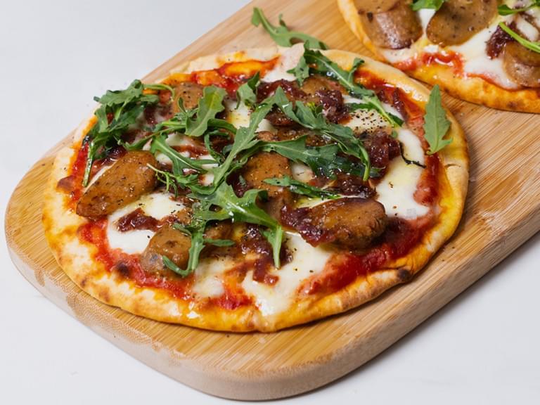 Quorn Sausage & Caramelised Onion Vegetarian Flatbread Pizza